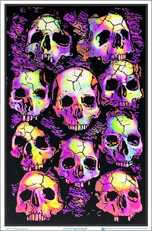 Plakat UV "wall of skulls"