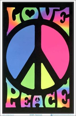 Plakat UV „peace love retro”